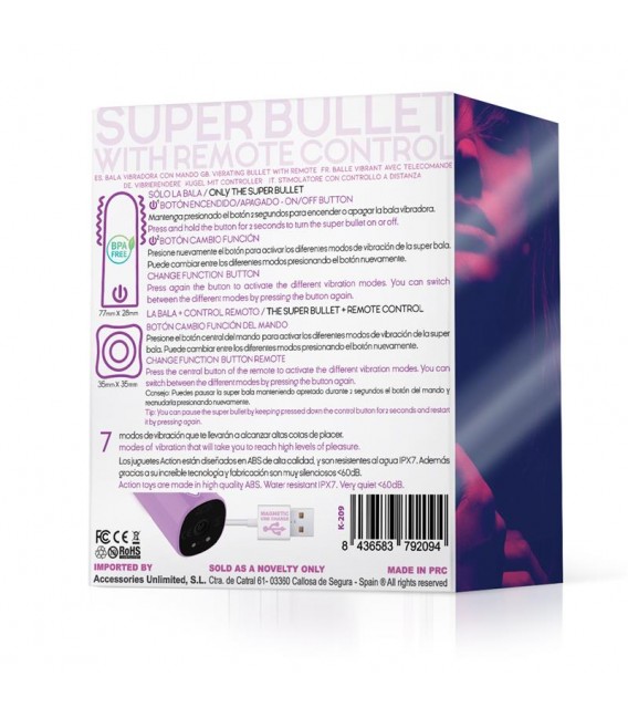 Dhalia Súper Bala Vibradora Control Remoto Alta Potencia USB Dhalia Súper Bala Vibradora Control Remoto Alta Potencia USB