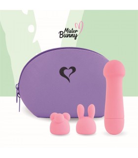 Mister Bunny Vibrador con 2 Accesorios de Silicona Rosa
