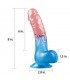 Dildo Dazzle Studs 8 Rosa y Azul