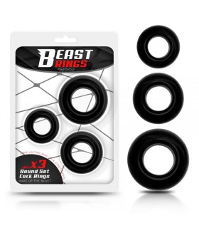 Set 3 Anillos para el Pene Flexibles Negros
