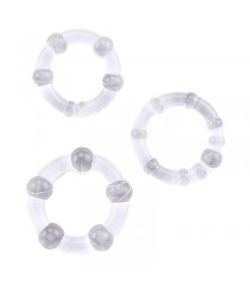 ANILLOS PENE TRANSP 3UDS BEADED