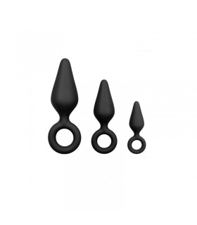 Set 3 Plug Anales con Aro Negro