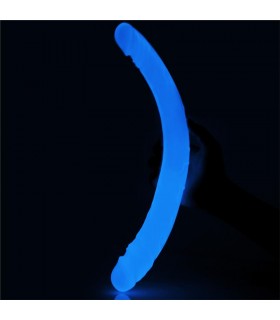 Dildo Doble Lumino 14.5 Luz Azul
