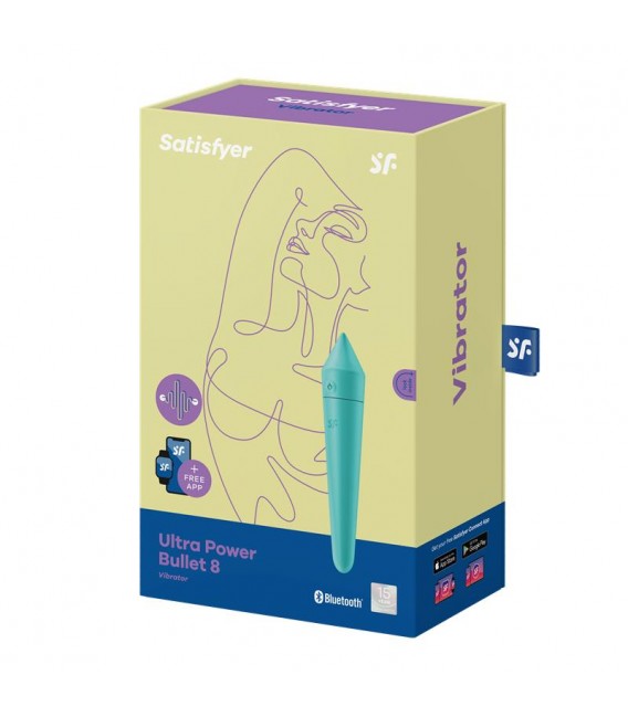 Ultra Power Bullet 8 Bala Vibradora con APP Turquoise Ultra Power Bullet 8 Bala Vibradora con APP Turquoise