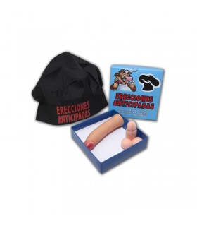 Set Caja Gorro Negro Cocinero, Broche y Estimulador