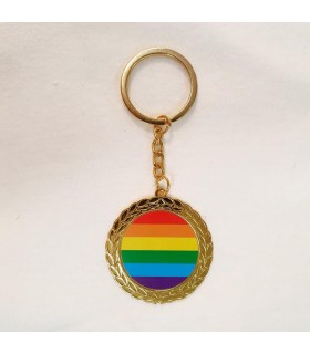 Llavero Redondo de Metal Bandera LGBT