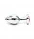 Plug Anal Acero Inox Cristal Corazón Rojo