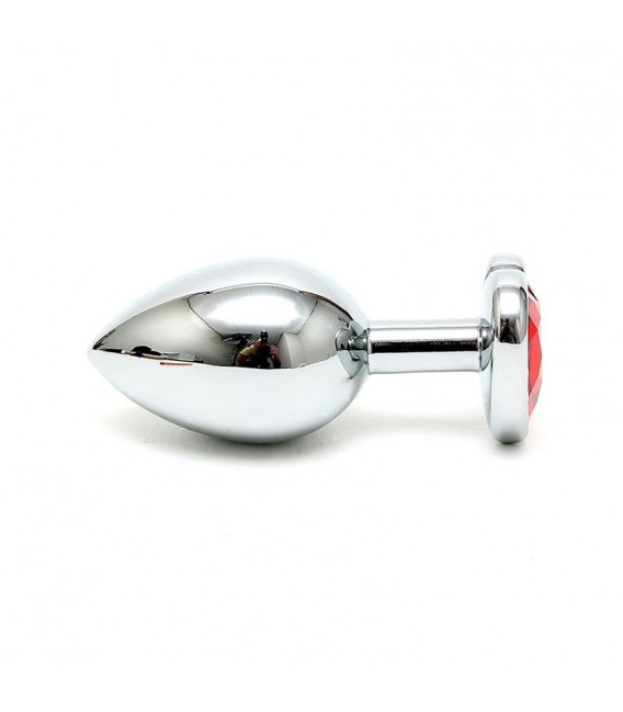 plug anal rojo Heart Jewel Bell Butt Plug and Chain S main image 0