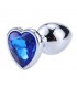 Plug Anal con Joya de Corazón Blue Sapphire Talla L