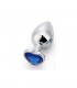 Plug Anal con Joya de Corazón Blue Sapphire Talla L