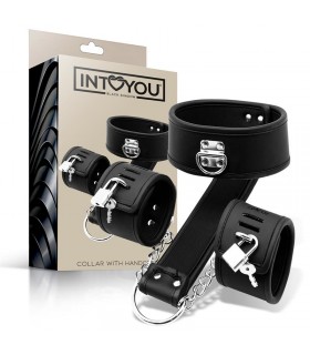 Set de Collar con Esposas y para Muñecas Cuero Vegano