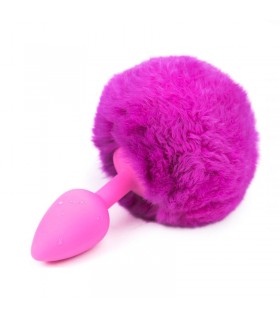 Plug Anal con Pompón Púrpura Talla S