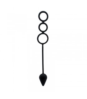 Rimba Latex Play Cadena Anal Color Negro