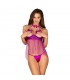 Delishya Babydoll con Copas Abiertas Púrpura