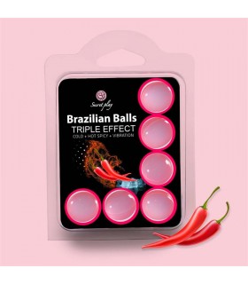 Set 6 Brazilian Balls Triple Efecto (Calor, Frio y Vibración