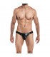 Slip Bikini de Corte Bajo Provocative Negro Skai